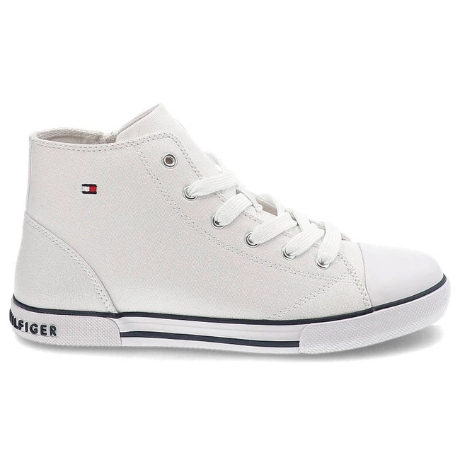 Turnschuhe TOMMY HILFIGER - T3X4-32209-0890100-High Top Lace-Up Sneaker White 100